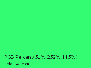 RGB Percent 20%,99%,45% Color Image