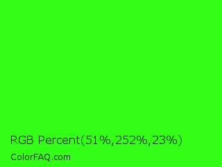 RGB Percent 20%,99%,9% Color Image