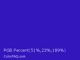 RGB Percent 20%,9%,74% Color Image