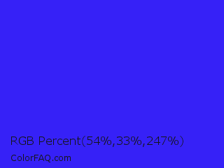 RGB Percent 21%,13%,97% Color Image