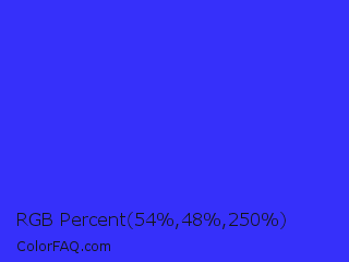 RGB Percent 21%,19%,98% Color Image