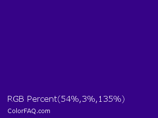 RGB Percent 21%,1%,53% Color Image