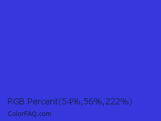 RGB Percent 21%,22%,87% Color Image