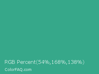 RGB Percent 21%,66%,54% Color Image