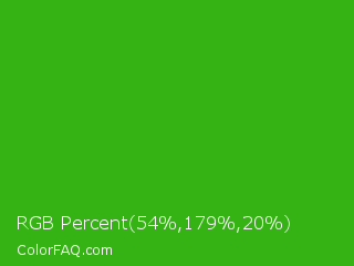 RGB Percent 21%,70%,8% Color Image