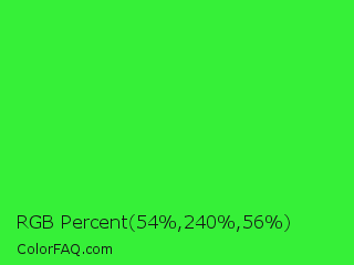RGB Percent 21%,94%,22% Color Image