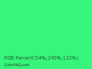 RGB Percent 21%,96%,48% Color Image