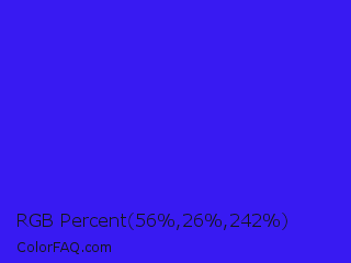 RGB Percent 22%,10%,95% Color Image