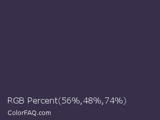 RGB Percent 22%,19%,29% Color Image