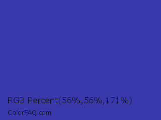 RGB Percent 22%,22%,67% Color Image