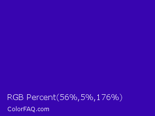 RGB Percent 22%,2%,69% Color Image