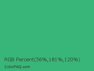 RGB Percent 22%,71%,47% Color Image