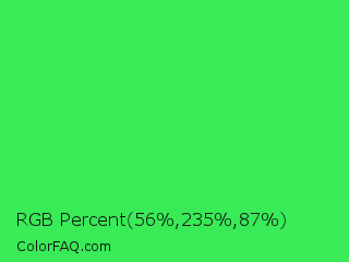 RGB Percent 22%,92%,34% Color Image