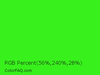 RGB Percent 22%,94%,11% Color Image