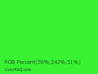 RGB Percent 22%,95%,20% Color Image