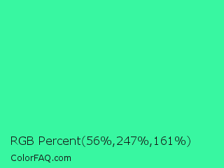 RGB Percent 22%,97%,63% Color Image