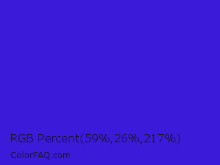 RGB Percent 23%,10%,85% Color Image