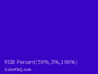 RGB Percent 23%,1%,77% Color Image