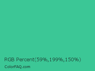RGB Percent 23%,78%,59% Color Image