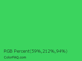 RGB Percent 23%,83%,37% Color Image