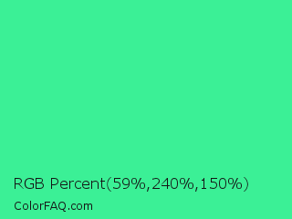 RGB Percent 23%,94%,59% Color Image
