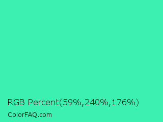 RGB Percent 23%,94%,69% Color Image