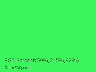 RGB Percent 23%,96%,36% Color Image