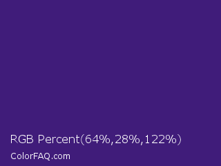 RGB Percent 25%,11%,48% Color Image