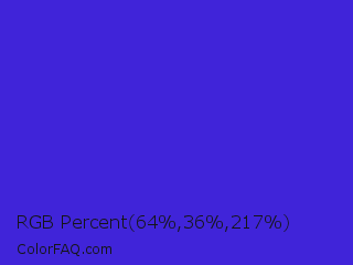 RGB Percent 25%,14%,85% Color Image