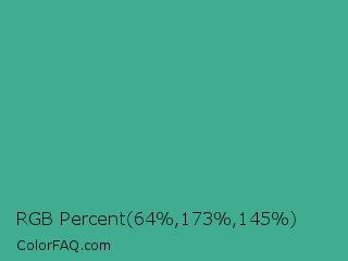 RGB Percent 25%,68%,57% Color Image