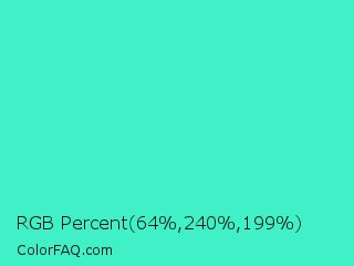 RGB Percent 25%,94%,78% Color Image