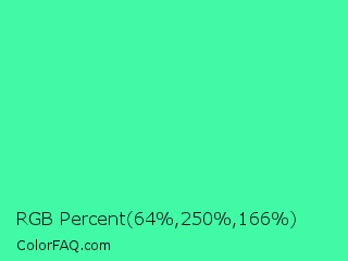 RGB Percent 25%,98%,65% Color Image