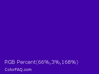 RGB Percent 26%,1%,66% Color Image