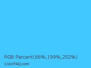 RGB Percent 26%,78%,99% Color Image