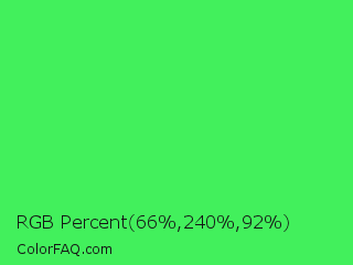 RGB Percent 26%,94%,36% Color Image