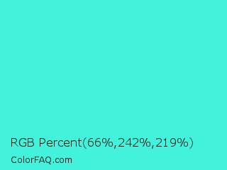 RGB Percent 26%,95%,86% Color Image
