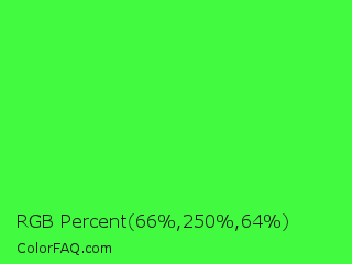 RGB Percent 26%,98%,25% Color Image