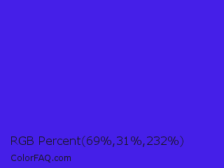 RGB Percent 27%,12%,91% Color Image