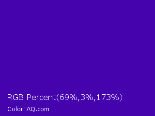 RGB Percent 27%,1%,68% Color Image