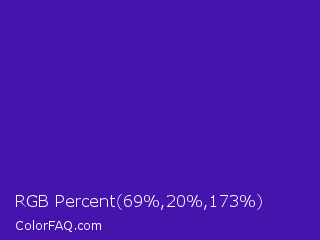 RGB Percent 27%,8%,68% Color Image