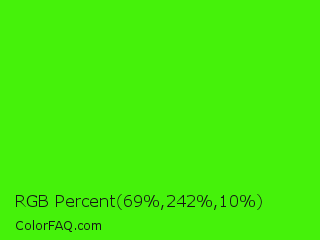RGB Percent 27%,95%,4% Color Image
