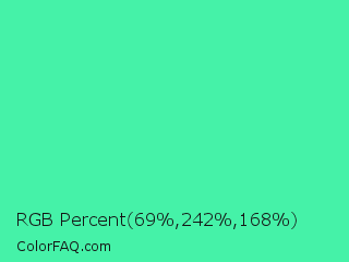RGB Percent 27%,95%,66% Color Image