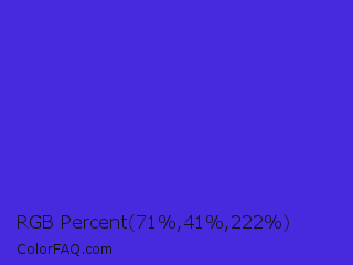 RGB Percent 28%,16%,87% Color Image