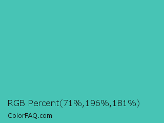 RGB Percent 28%,77%,71% Color Image