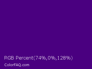 RGB Percent 29%,0%,50% Color Image