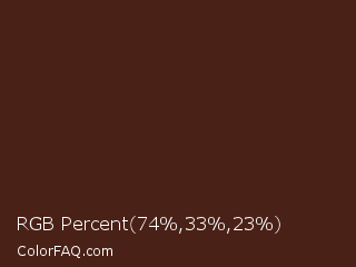 RGB Percent 29%,13%,9% Color Image