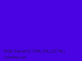 RGB Percent 29%,1%,89% Color Image