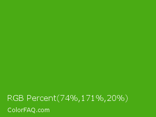 RGB Percent 29%,67%,8% Color Image