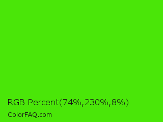 RGB Percent 29%,90%,3% Color Image
