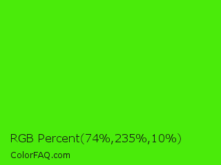 RGB Percent 29%,92%,4% Color Image